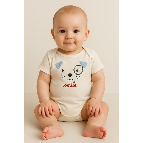 Minimalist Baby Dog Graphic White Bodysuit ED Limited Edition 6M - Picture 1 of 6